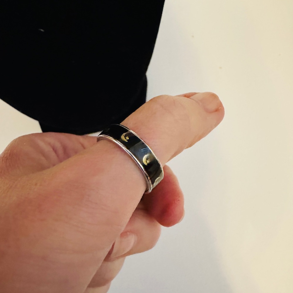 Stylish Black and Silver Men's Ring